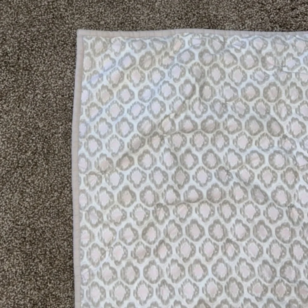 Restoration Hardware RH Pink Neutral Ikat‎ Tufted Baby Duvet Quilt Comforter